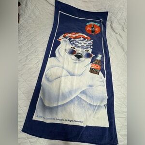 Coca-Cola Patriotic Polar Bear Towel vintage from 1996